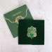 Olive Acrylic Invitation Card With Velvet Holder Foiling Printing Customized